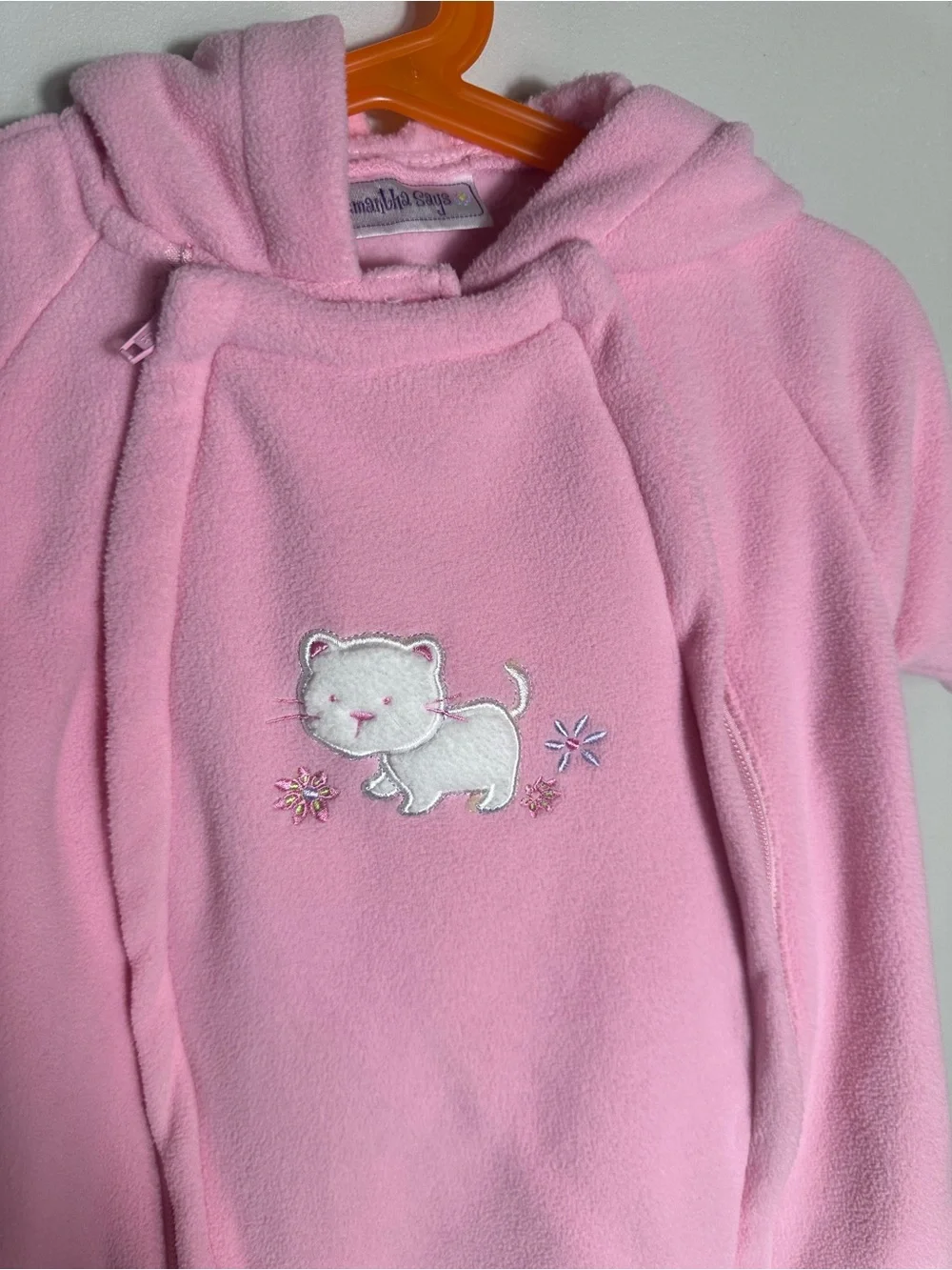 Y2K Pink Hooded baby bunting Fleece Suit